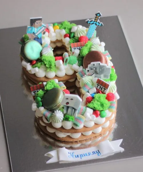 Торт Цифра Майнкрафт 566