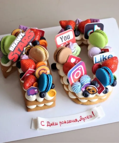 Торт Цифра Бравл Старс & Социальные Сети 932