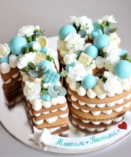 Торт Цифра Свадебная 1218