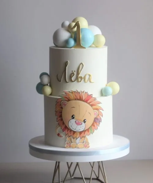 Торт Львенок Зверята На Годик 2833
