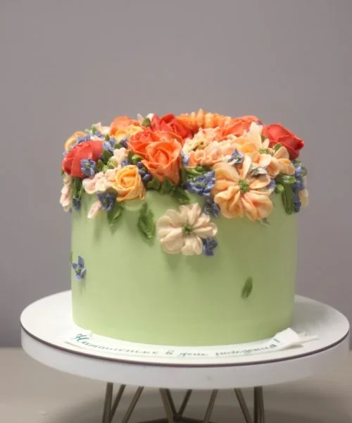 Торт Кремовые Цветы 3515
