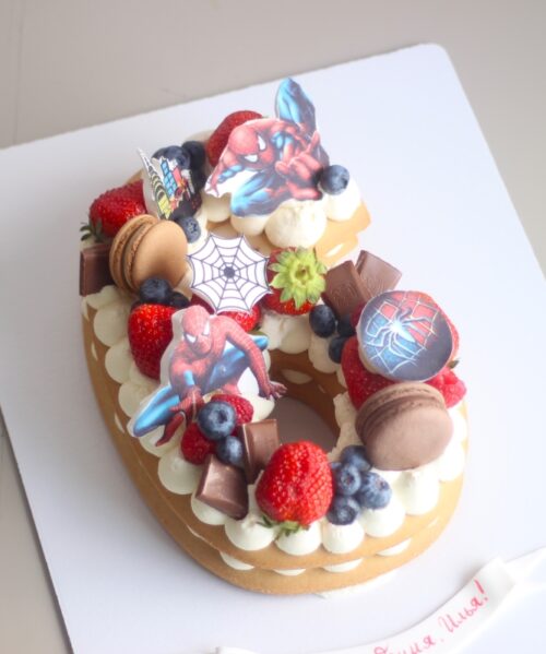 Торт Цифра Человек Паук 3473