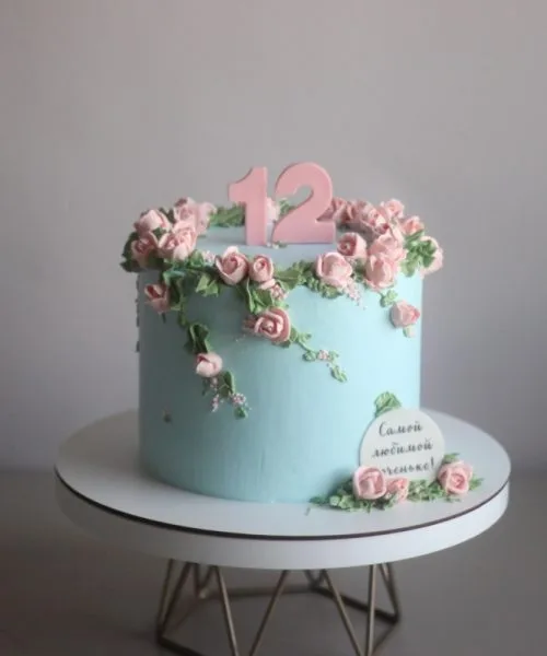 Торт Кремовые Цветы 3679