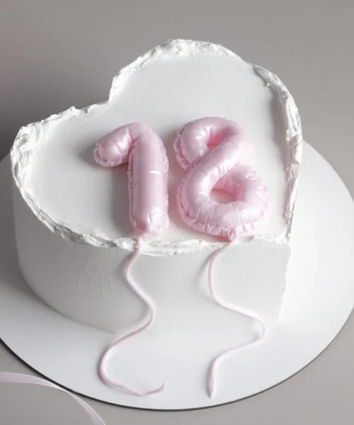 Торт Кремовый сердце с цифрами3895