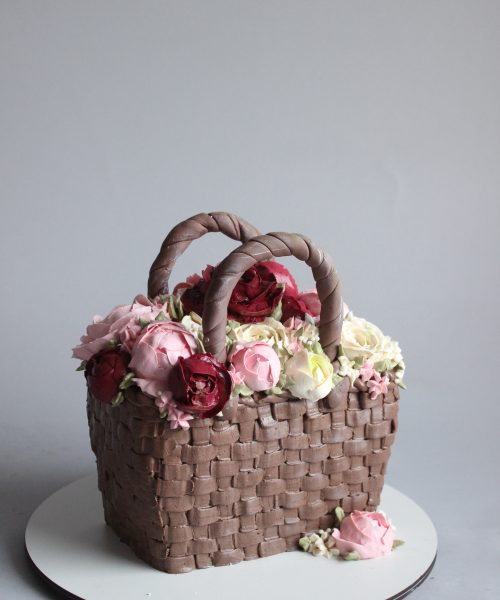 Торт Корзинка С Цветами 3611