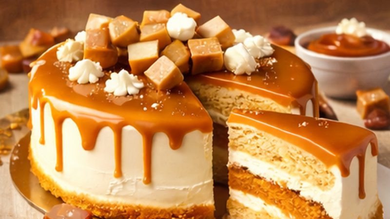 Торт недели: “Карамельное облако” — нежный бисквит, солёная карамель и крем-чиз